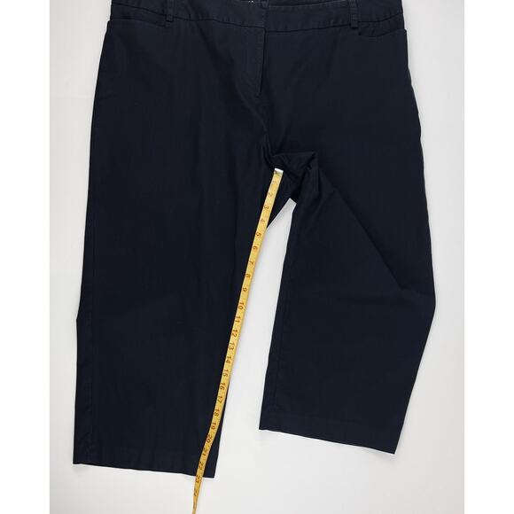 Relativity Cropped Pants Womens 20W Black Cotton Chino Stretch - Picture 6 of 7